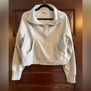 Gray Quarter-Zip Top